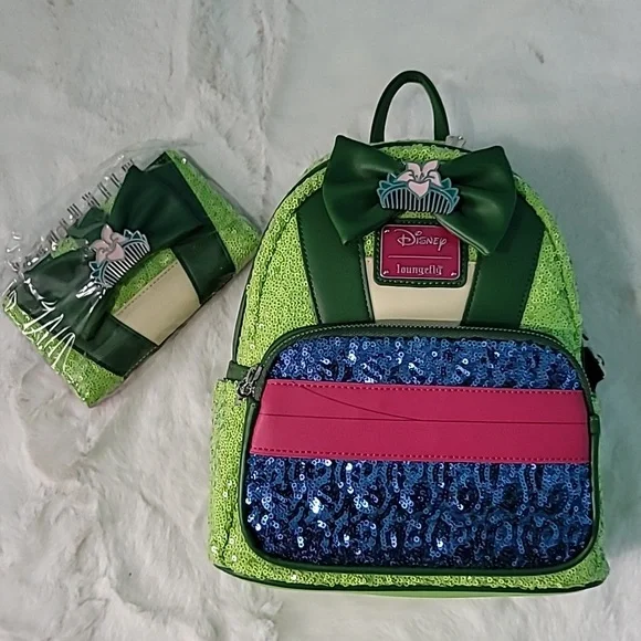 ??Loungefly Mulan Sequins Mini Backpack/Wallet Bundle Gift the Reflection of Royalty With This Enchanting Mulan  main image 4